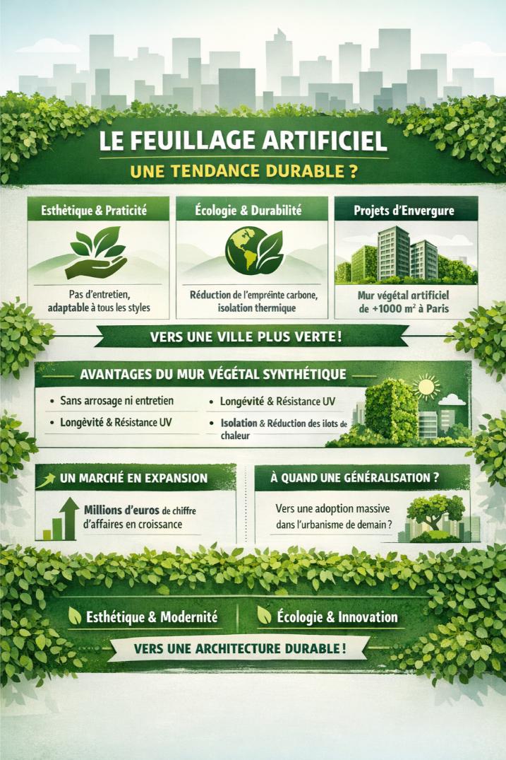 mur feuillage artificiel